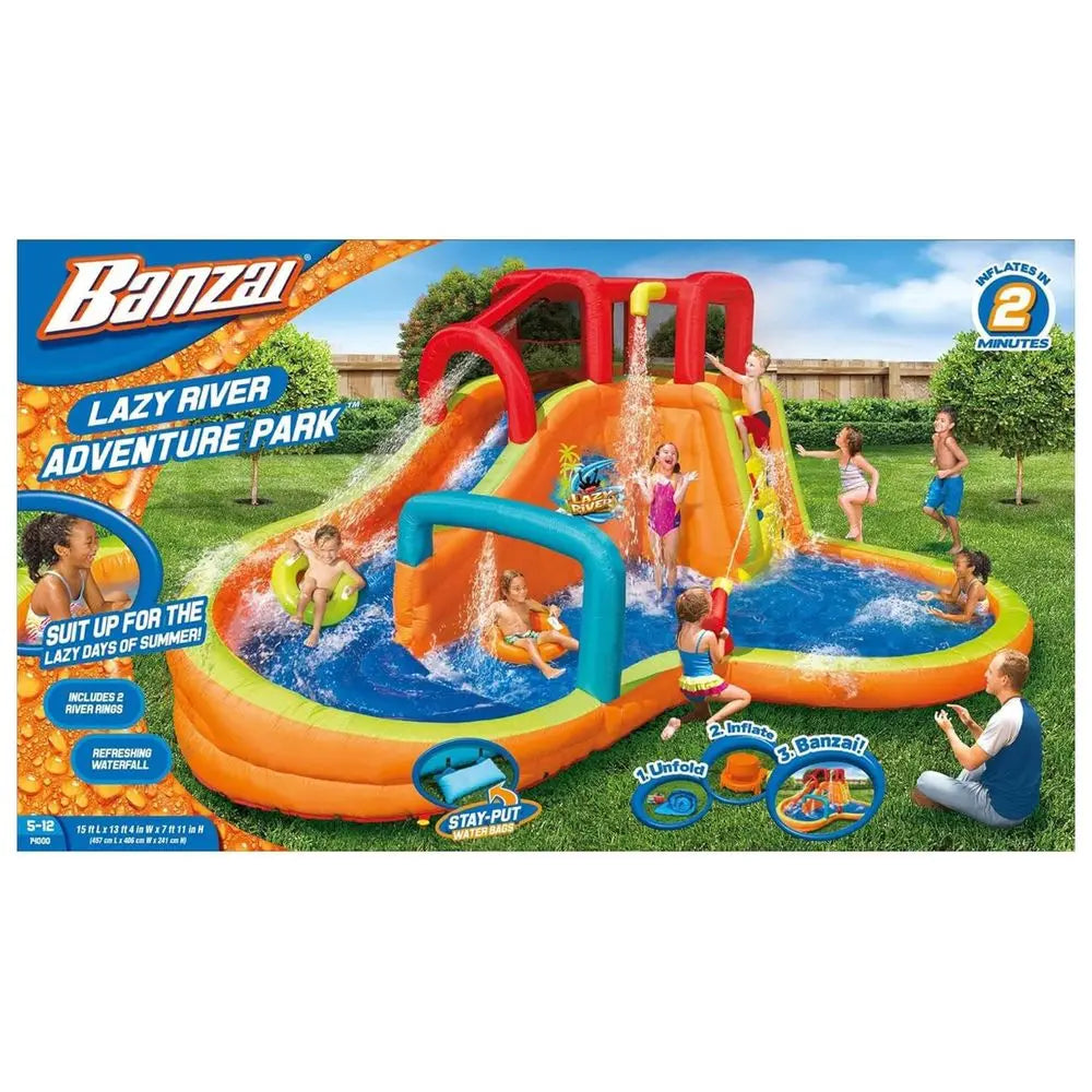 Lazy River Inflatable Water Park with Waterslide,