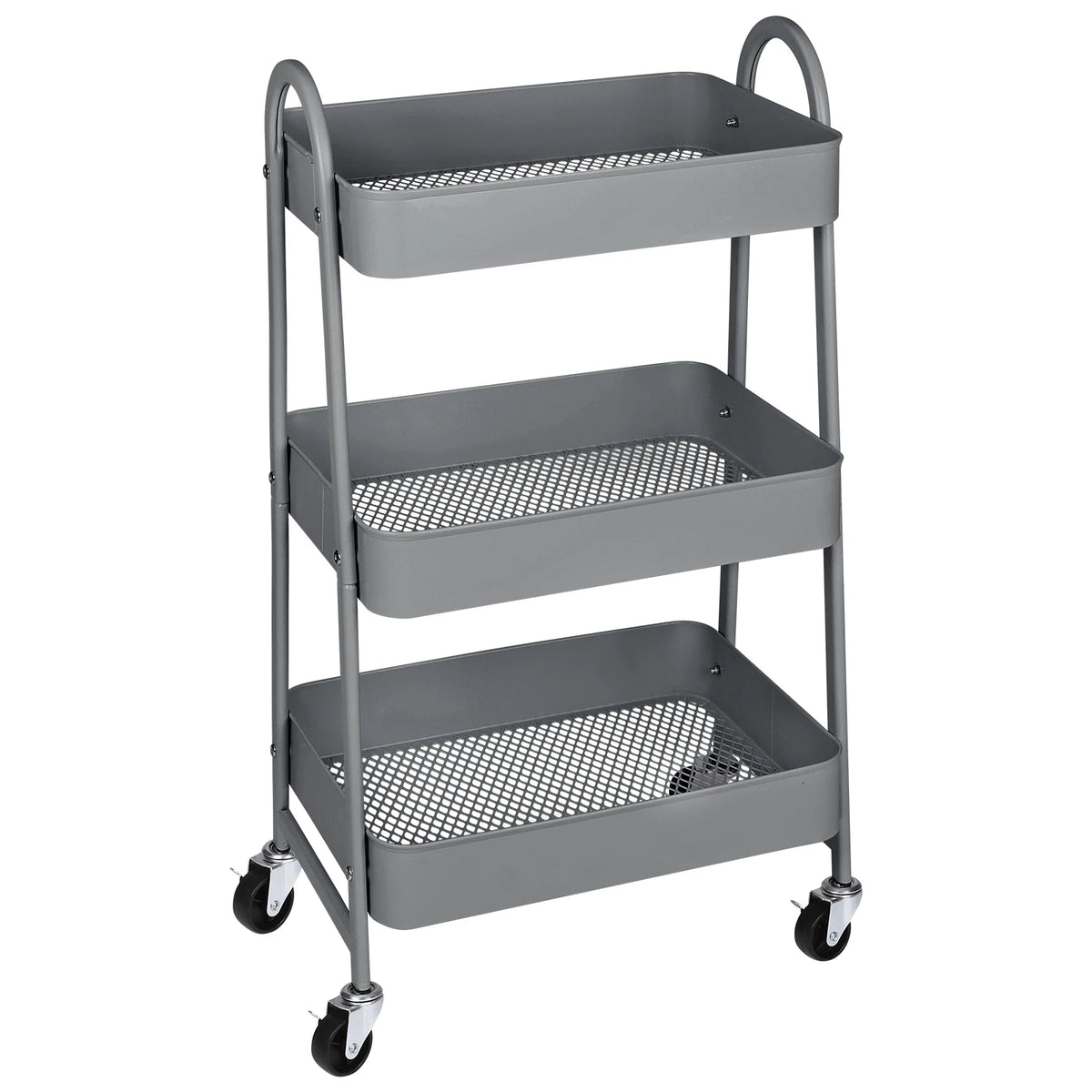 3 Tier Metal Cart with Lockable Wheels