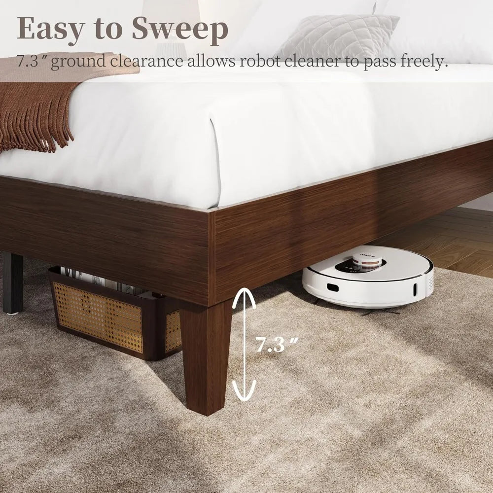 Natural Solid Wood Platform Bed