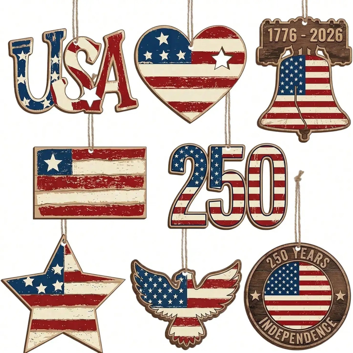 4th Of July Decor, American Flag Grapevine Wreath