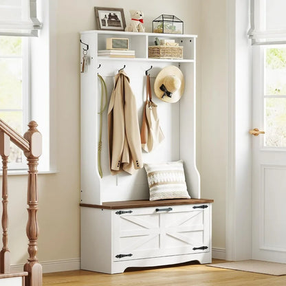 Entryway Bench with Coat Rack