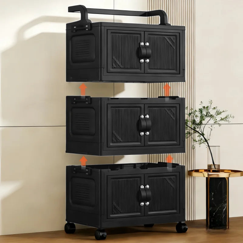 3/4/5 Tier Foldable Storage Cabinet with Wheels