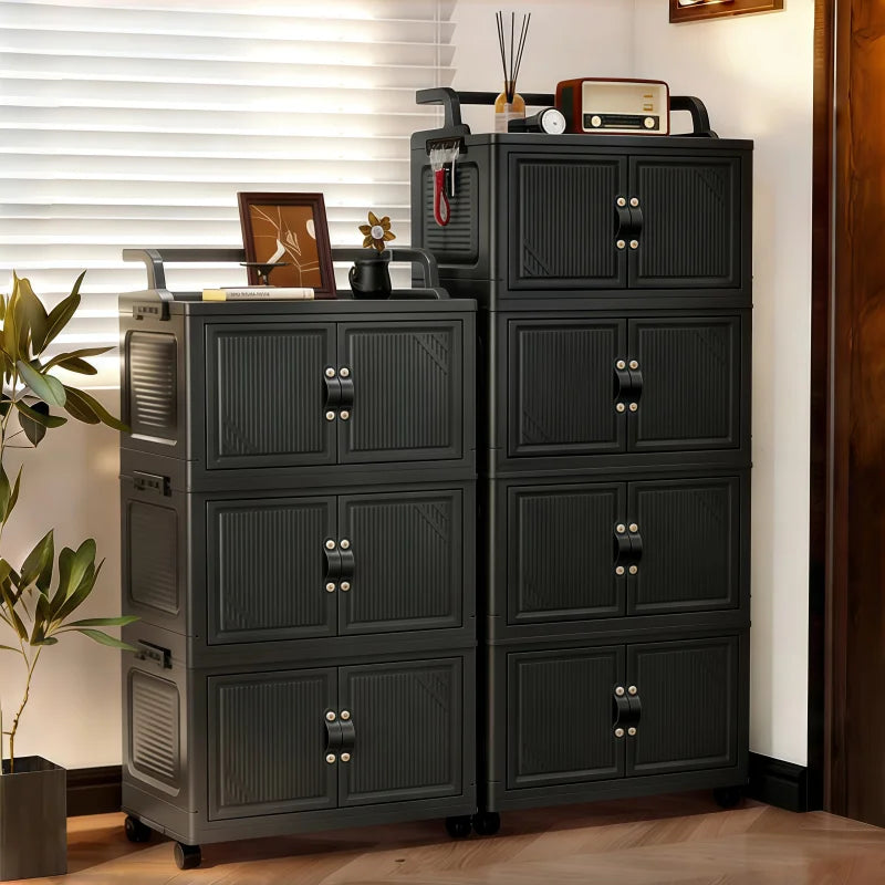 3/4/5 Tier Foldable Storage Cabinet with Wheels