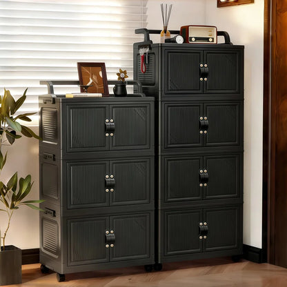 3/4/5 Tier Foldable Storage Cabinet with Wheels