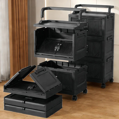 3/4/5 Tier Foldable Storage Cabinet with Wheels