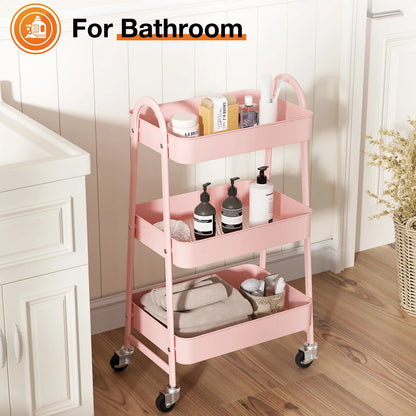 3 Tier Metal Rolling Cart