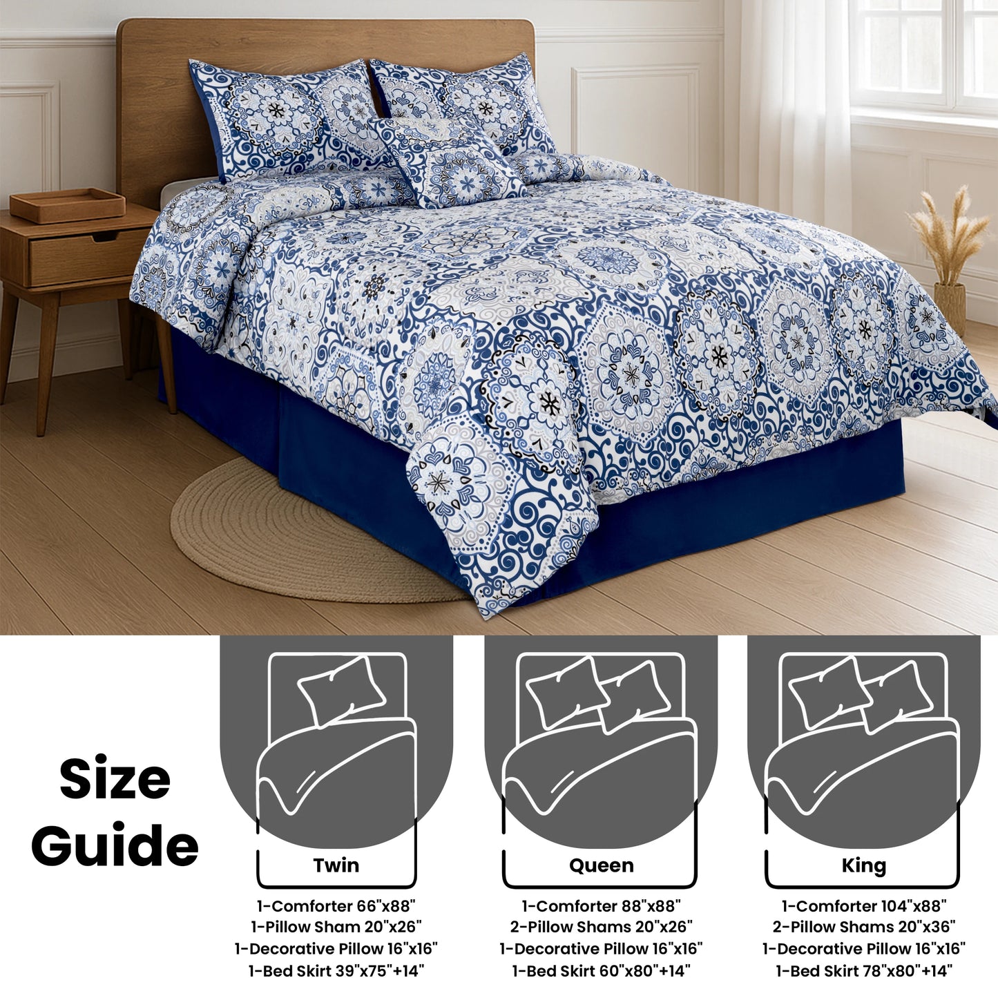 Reversible 5pc Comforter Set