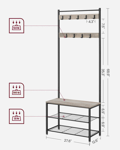 Coat Rack with Shoe Storage