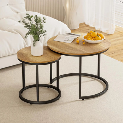 Set Of Two Round Nesting Coffee Tables