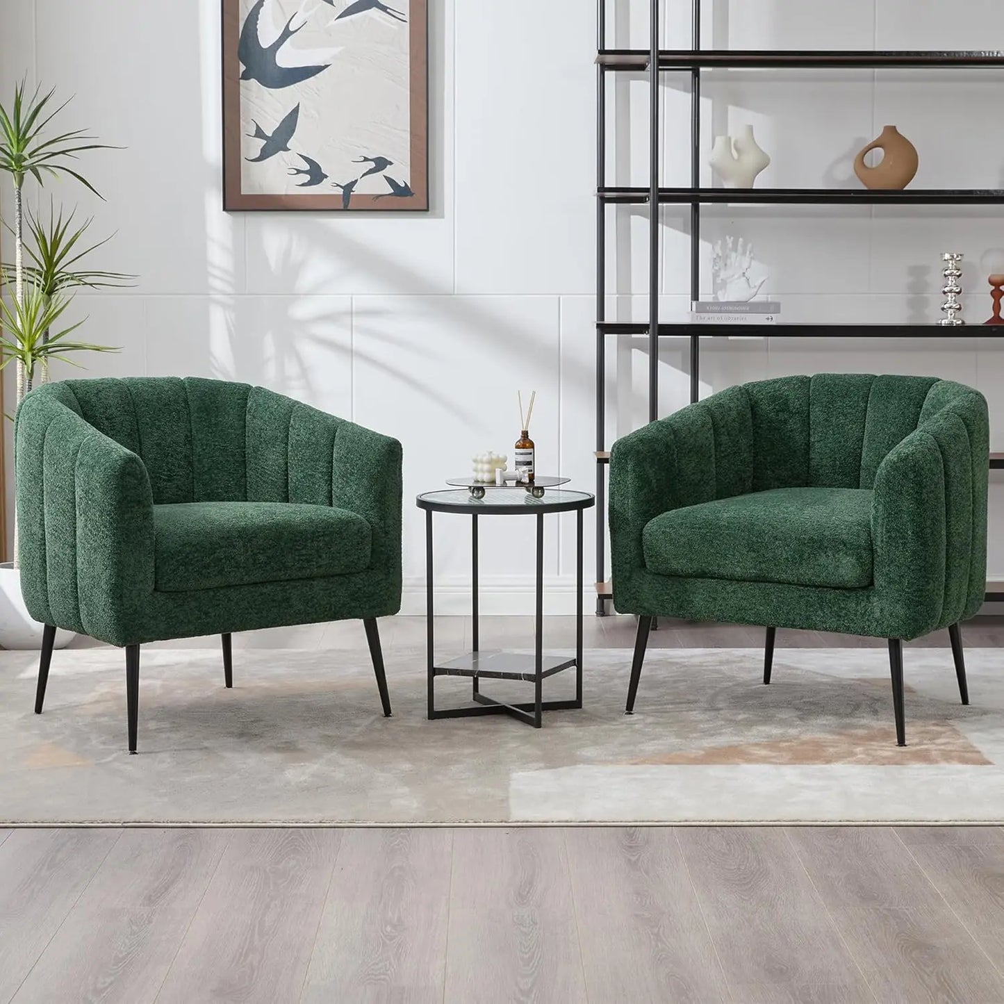 Modern Chenille Small Loveseat Metal Legs