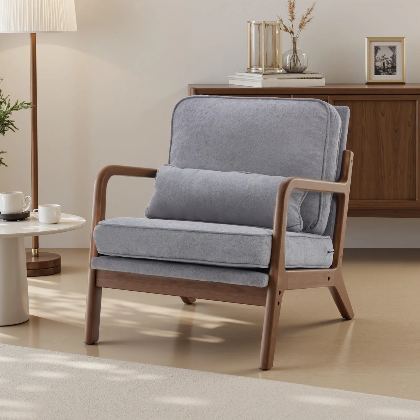 Mid Century Modern Solid Wooden Frame Chair