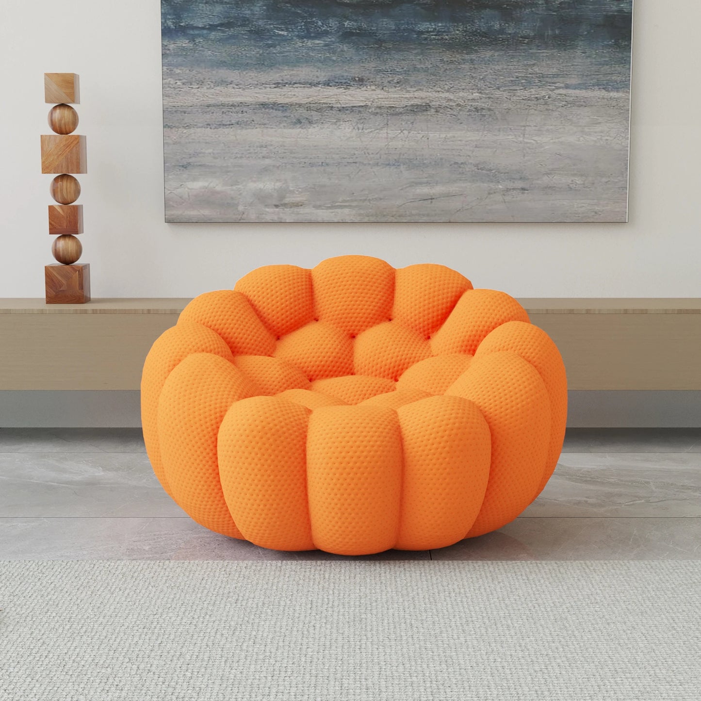 Oversized Football-Shaped Boneless Bubble Chair