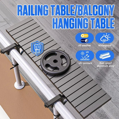 Heavy Duty Balcony Bar Table for Railings