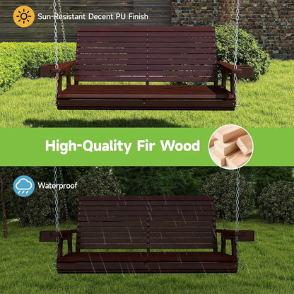Wooden 2-Seater Hanging  Front Porch Swing