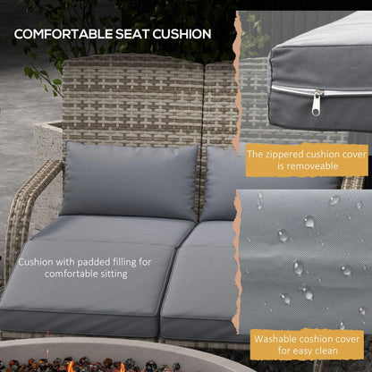 Wicker Adirondack Chair with Cushions for 2