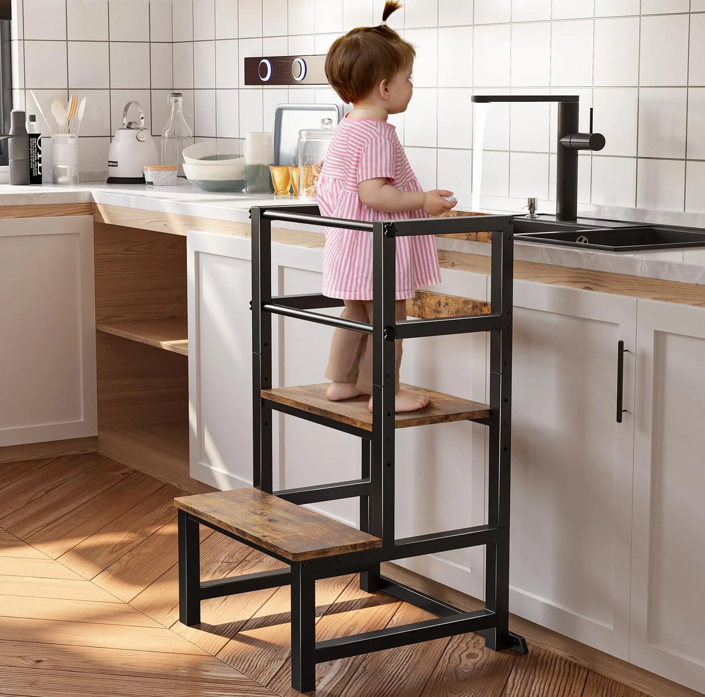 Toddler Kitchen  Adjustable Height Step Stool