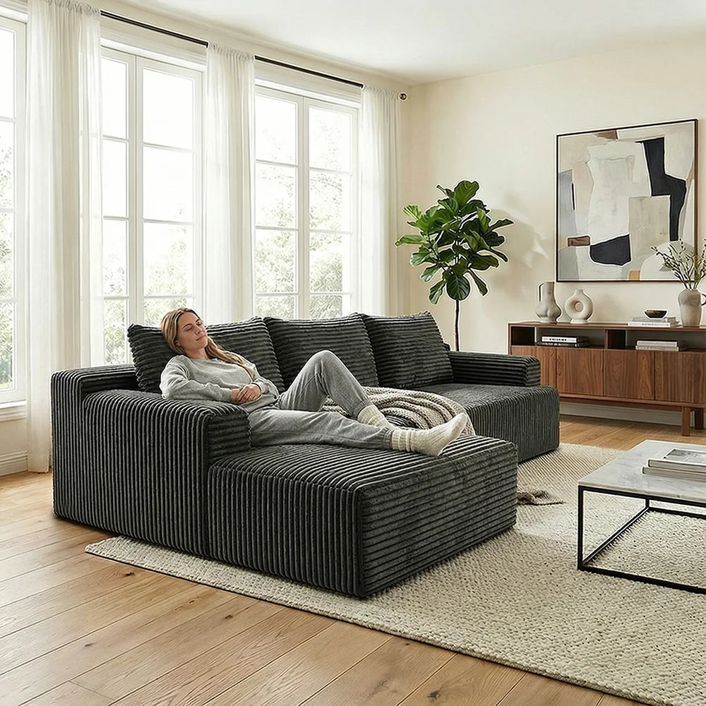 Space Saving L-Shaped Corner Sectional Sofa