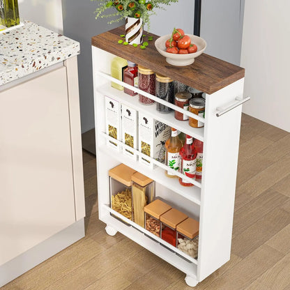 4-Tier Slim Storage Cart with Handle