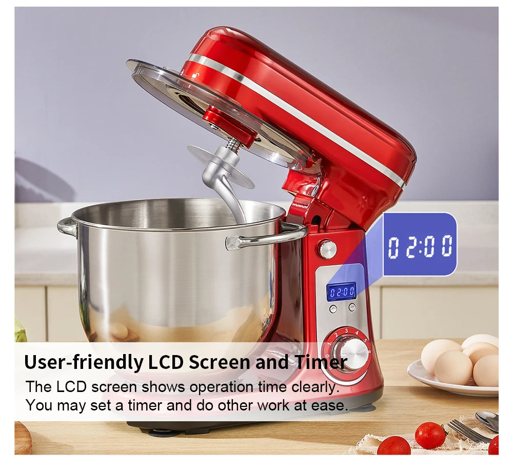 6-Speed Kitchen Stand Mixer with Dough Kneader