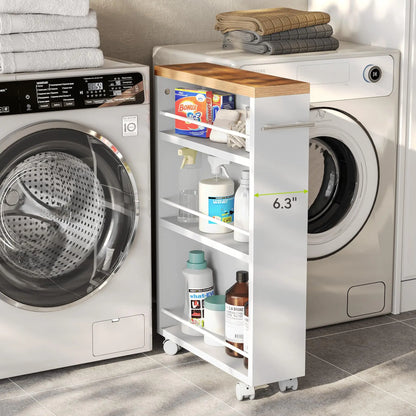 4-Tier Slim Storage Cart with Handle
