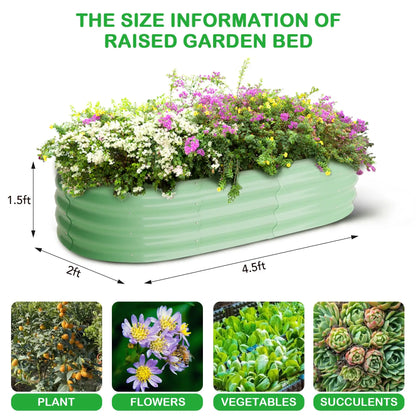 2-Pack Oval Galvanized Raised Garden Bed