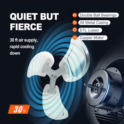 Wall mount high velocity oscillating fan
