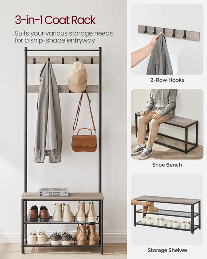 Coat Rack with Shoe Storage