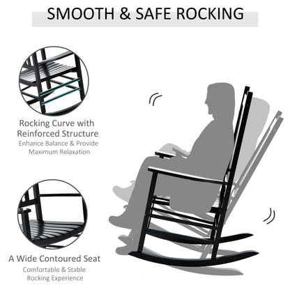 Rustic High Back All Weather Slatted Rocker