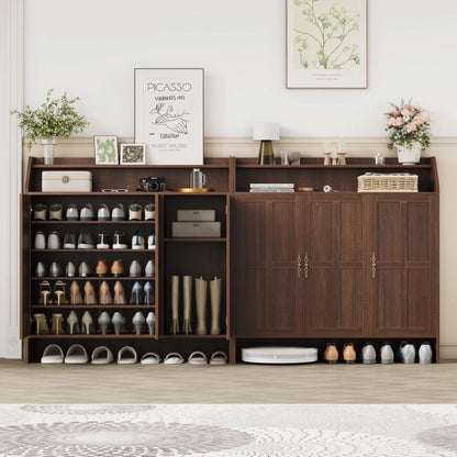 Farmhouse 5-Tier Shoe Cabinet With 3 Doors