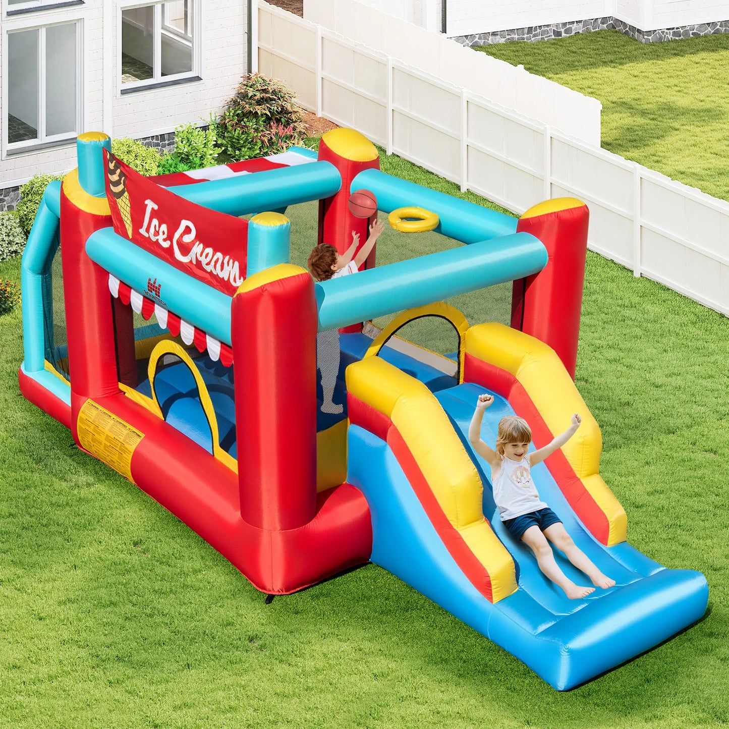 5-in-1 Inflatable Bounce House Blower Not Included
