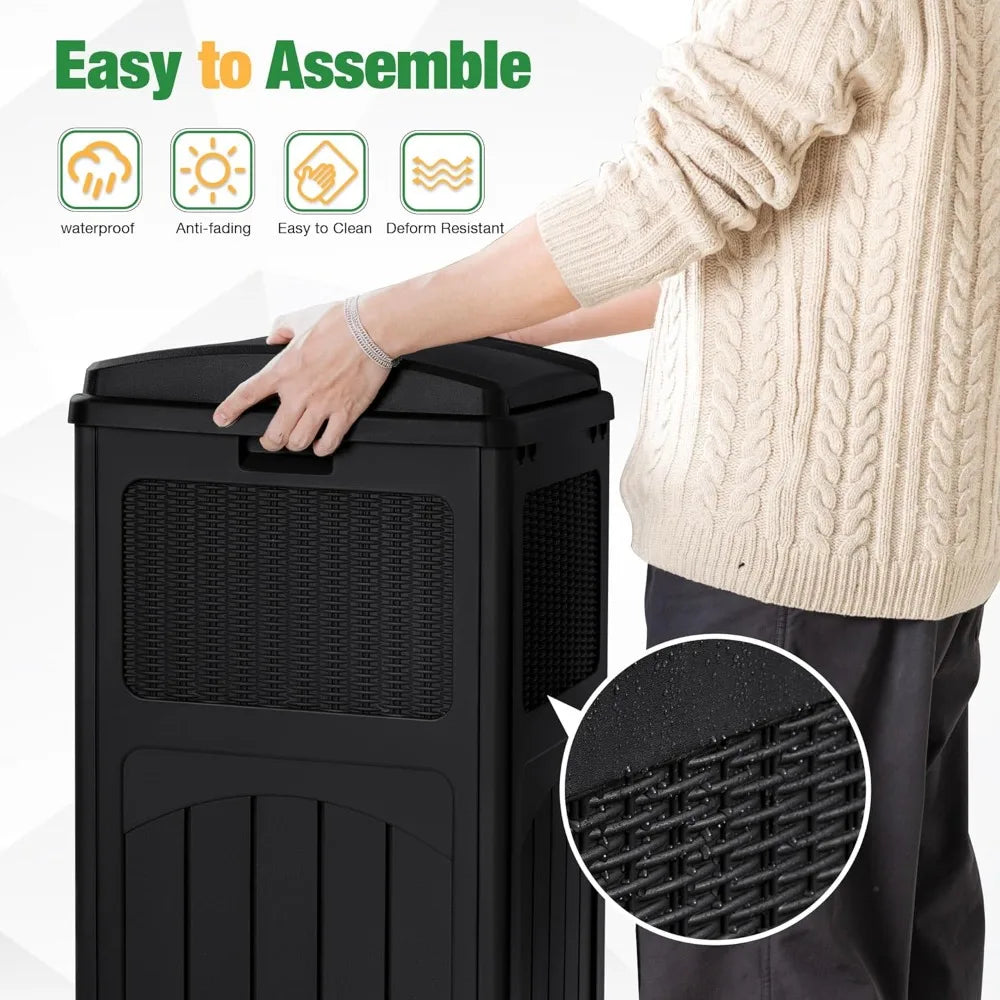 30 Gallon Resin Outdoor Garbage Can with Lid