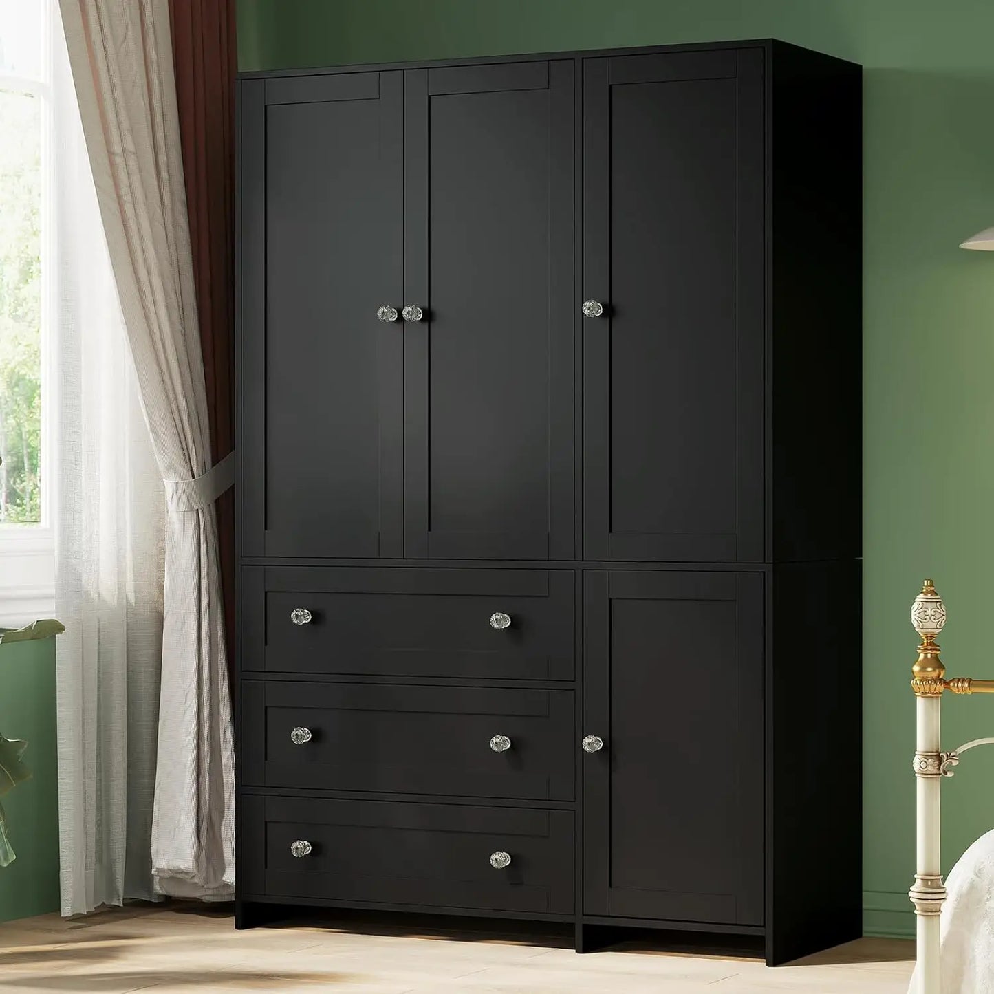 71" Wooden Armoire with Drawers