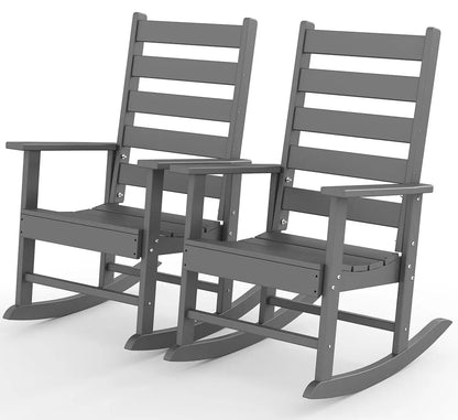 Set-of-2 HDPE Outdoor-Rocking-Chairs