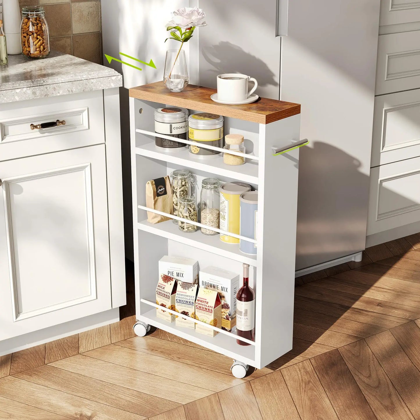 4-Tier Slim Storage Cart with Handle