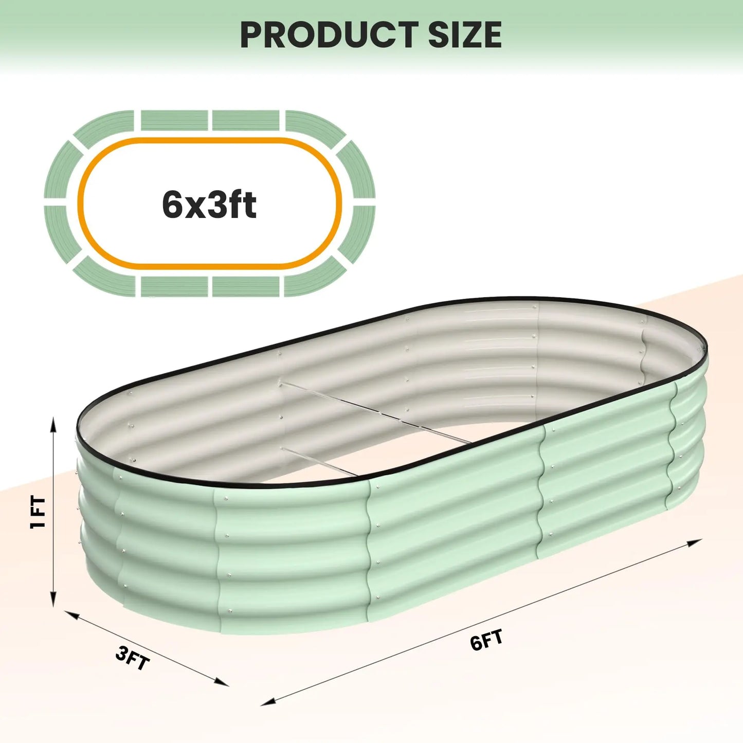2-Pack Oval Galvanized Raised Garden Bed