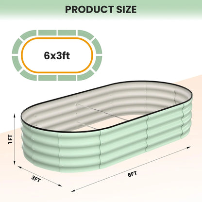 2-Pack Oval Galvanized Raised Garden Bed