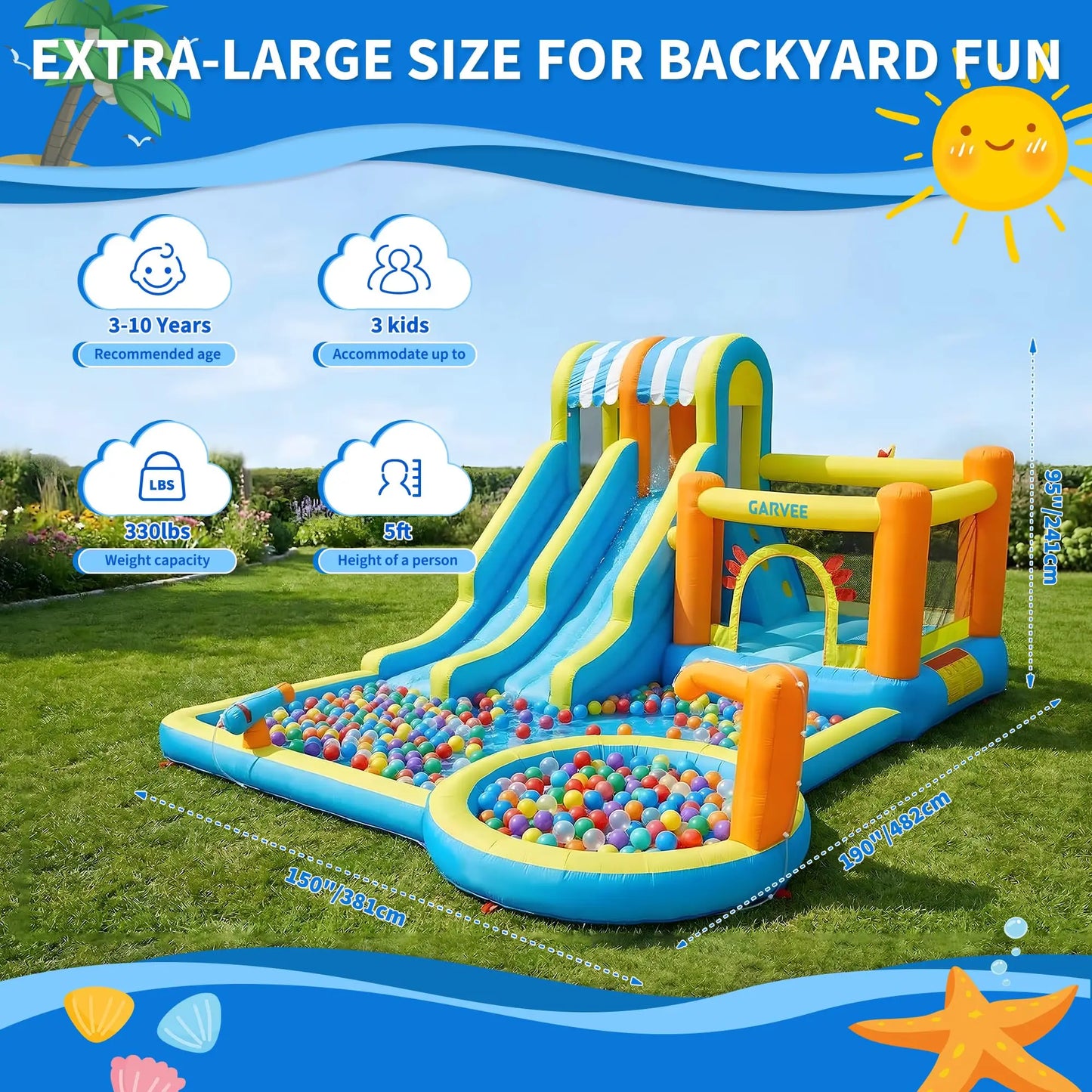 Inflatable Water Slide  Kids Bounce House