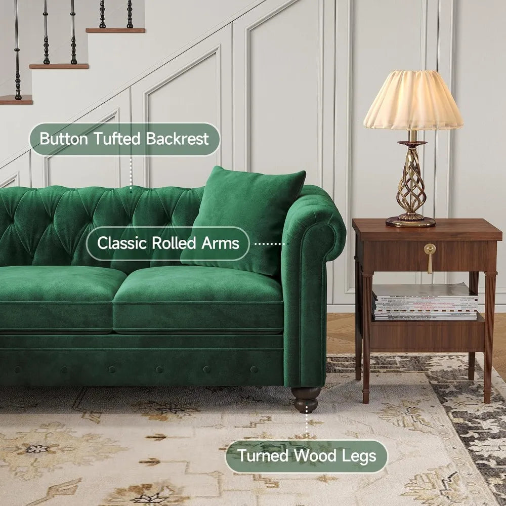 L Shaped Velvet Sectional  Small Corner Sofa