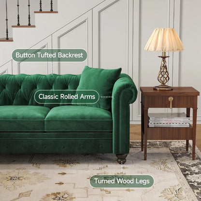L Shaped Velvet Sectional  Small Corner Sofa