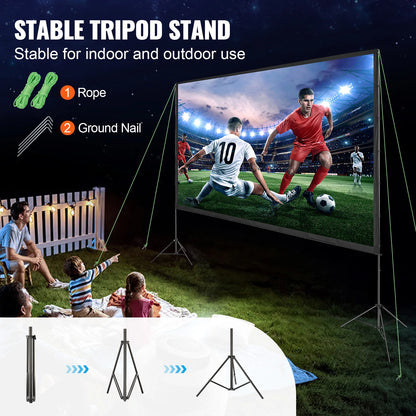 Projector Movie Screen w/ Stand 150in