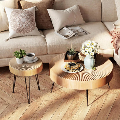 2-Piece Round Nesting Coffee Table Set