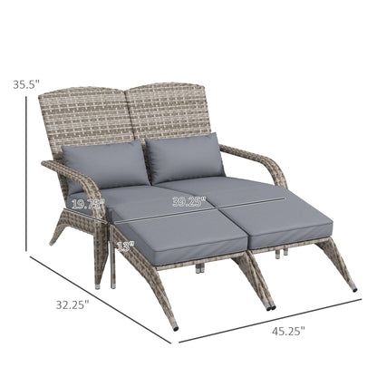 Wicker Adirondack Chair with Cushions for 2