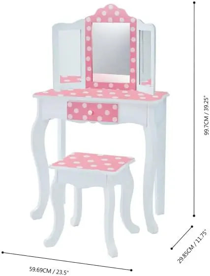 Kids Wooden Play Vanity Set