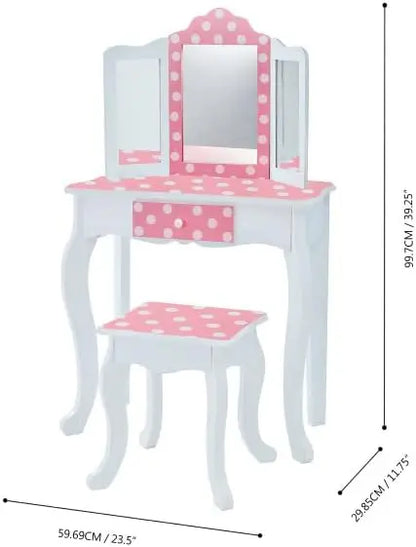 Kids Wooden Play Vanity Set