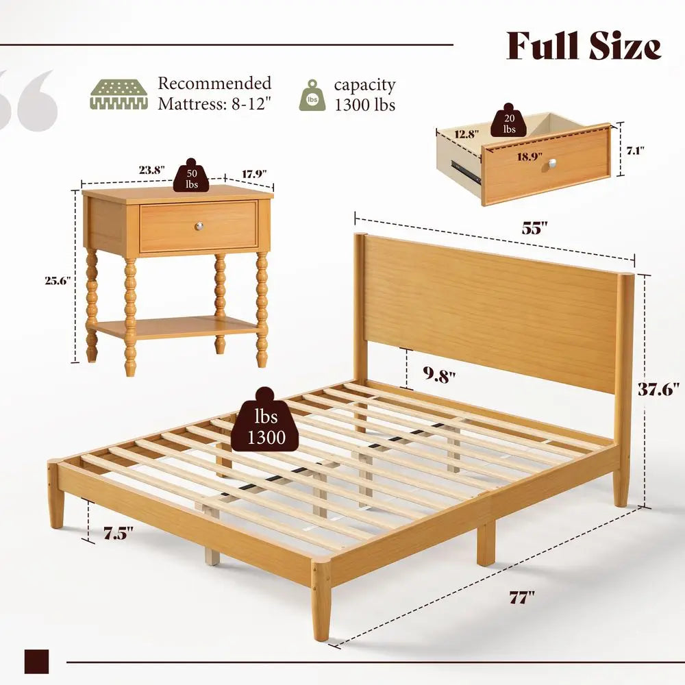 3 Piece Bedroom Set, Headboard and Nightstands