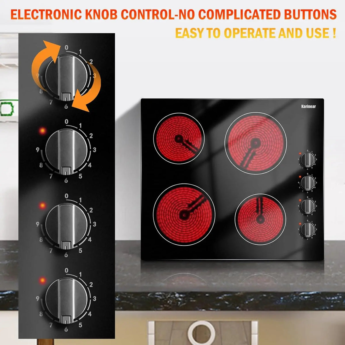 24 Inch 4 Burners Electric Cooktop