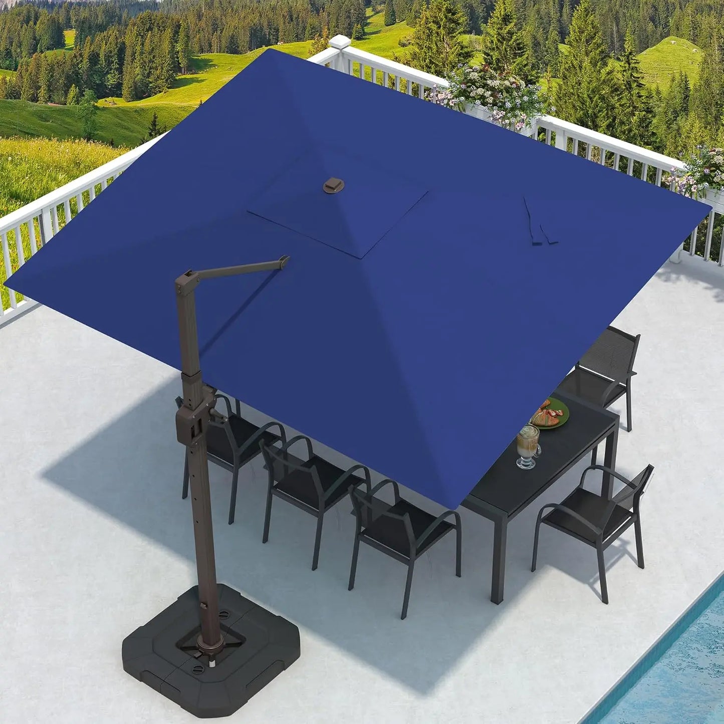 9' X 12' Cantilever Umbrella with Base