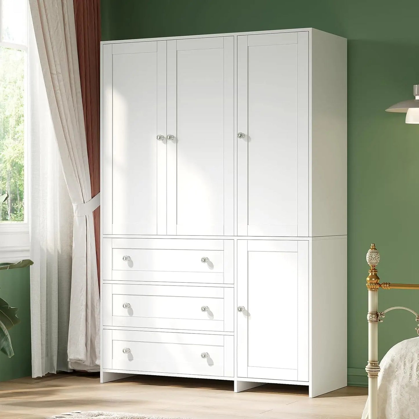 71" Wooden Armoire with Drawers