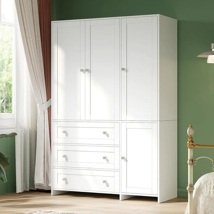 71" Wooden Armoire with Drawers