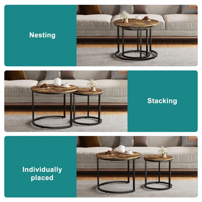 Set Of Two Round Nesting Coffee Tables